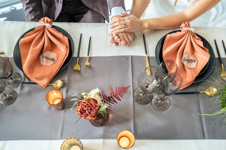 Terracotta Leaf Napkin Fold