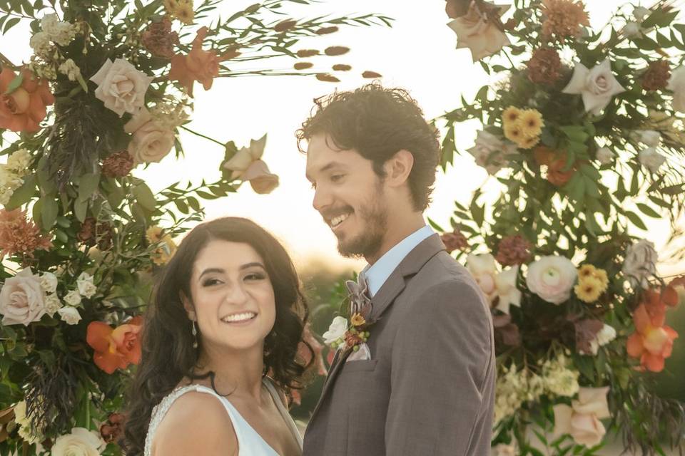 Couple floral backdrop