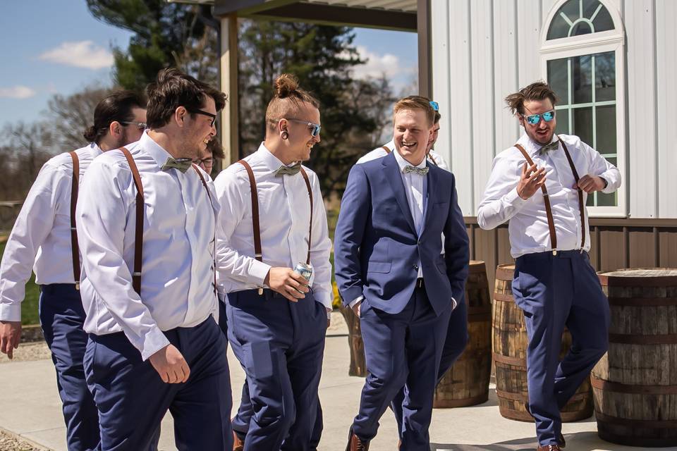 With the groomsmen