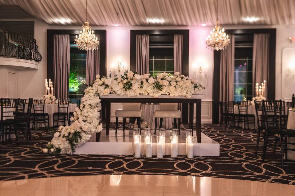 Romantic sweetheart table