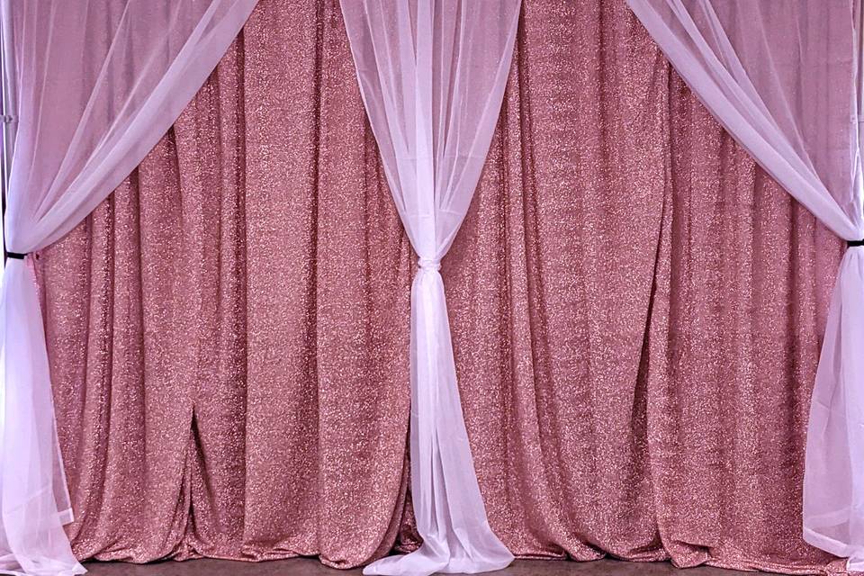 Rose Gold Backdrop with White