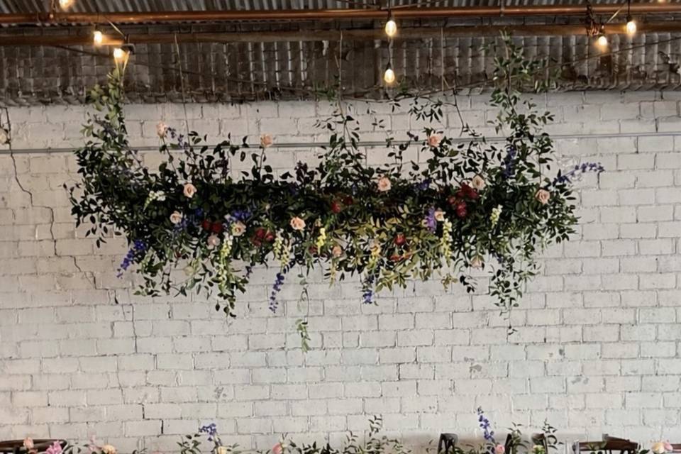 Hanging floral installation
