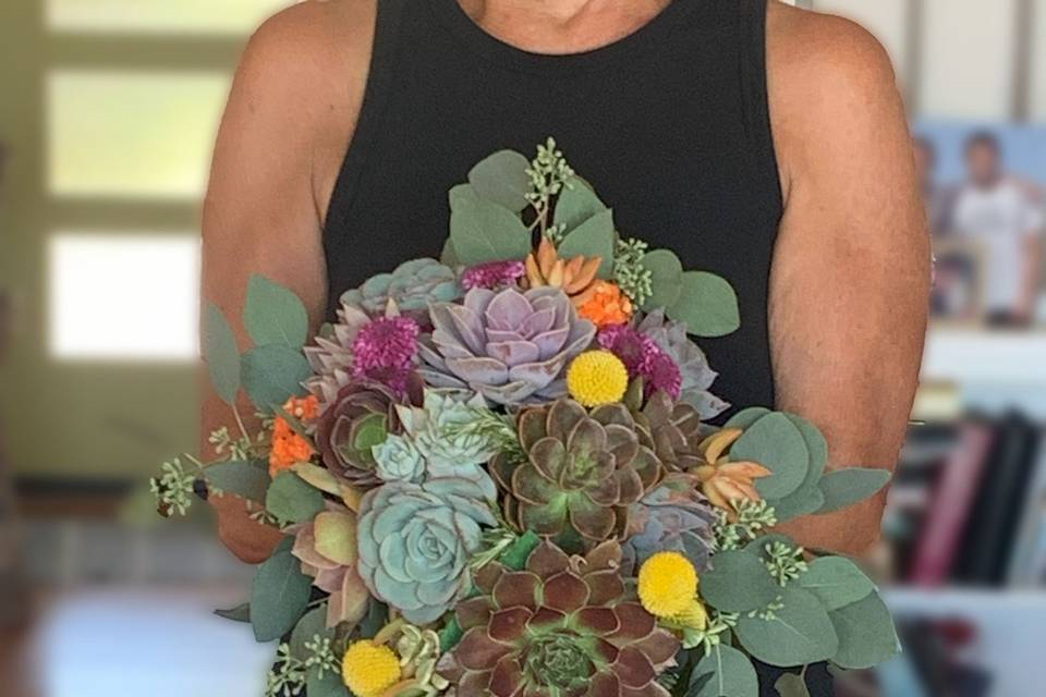 Cascading succulent bouquet