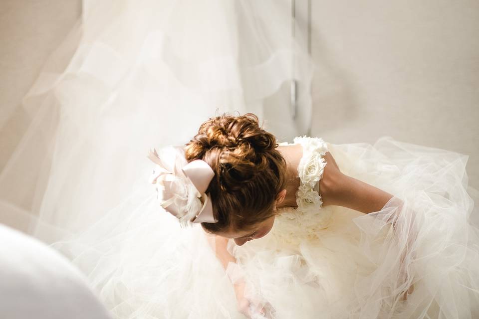 Bride in her wedding gown