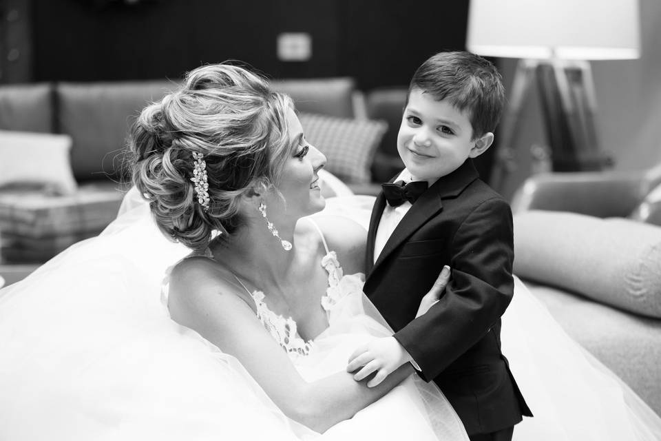 Bride and jr. groomsman