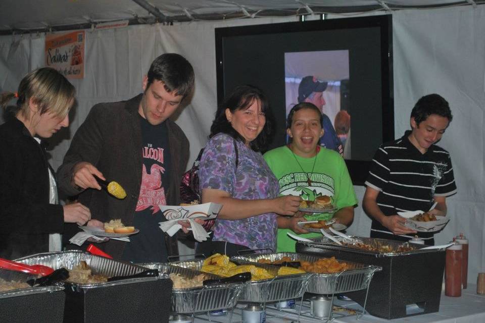 Buffet table