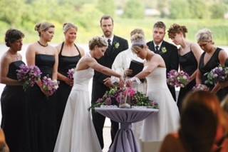 Table setup with flower centerpice