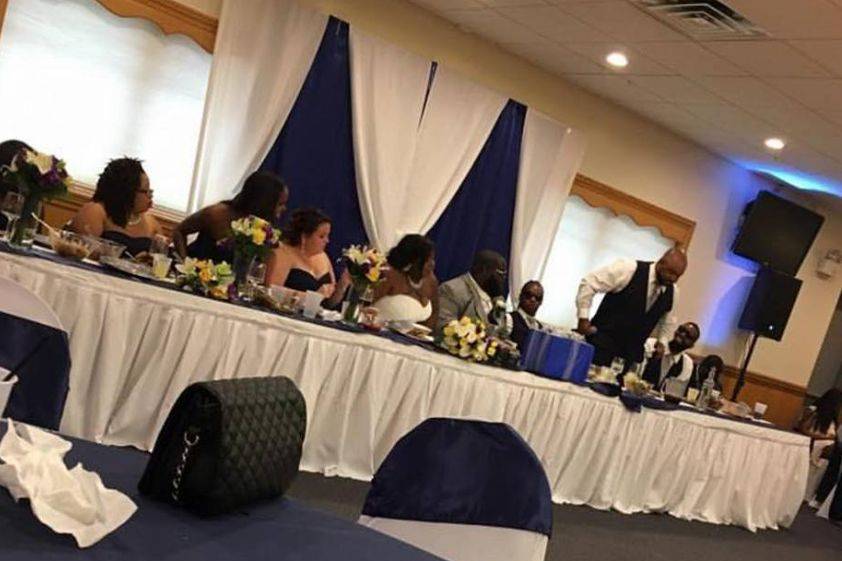 Couple with their guests