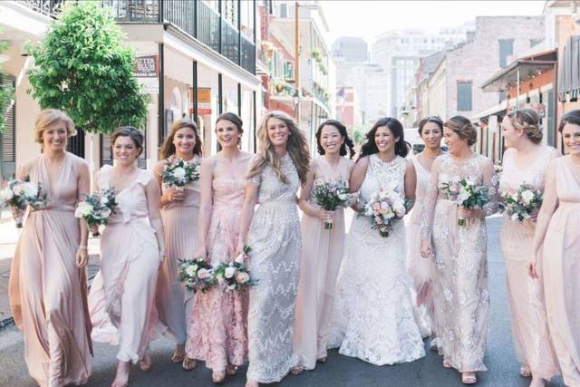 Bride and her bridesmaids