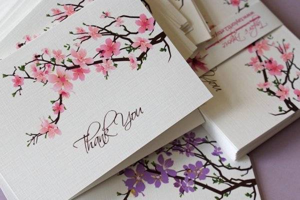 Cherry Blossoms Thank You Cards