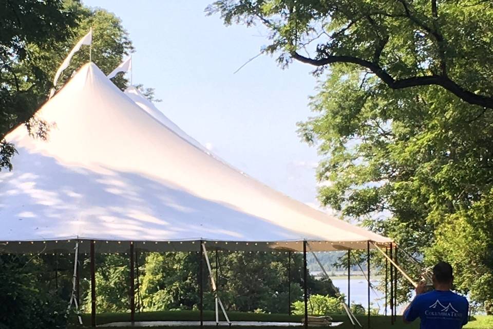 Still water sail cloth tent at clermont historical site