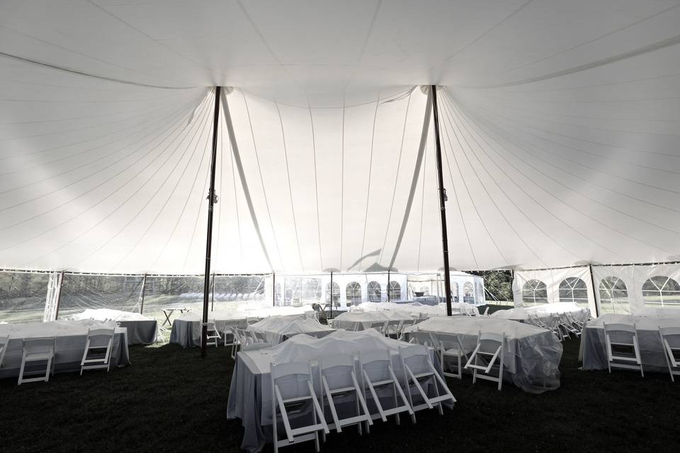 Inside of Stillwater sail cloth tent