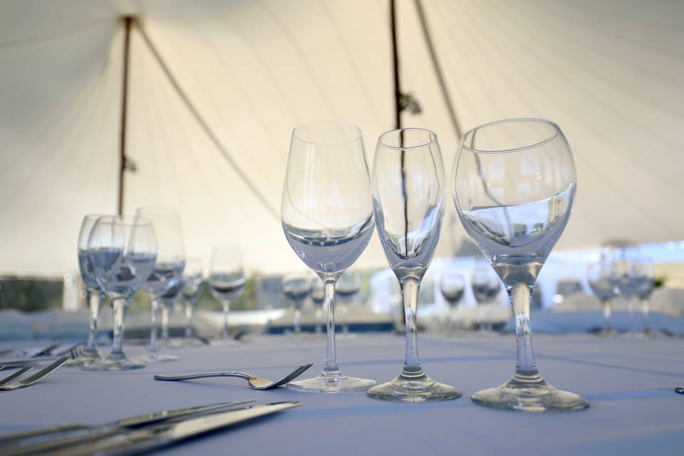 Guests view under a Stillwater sail tents!