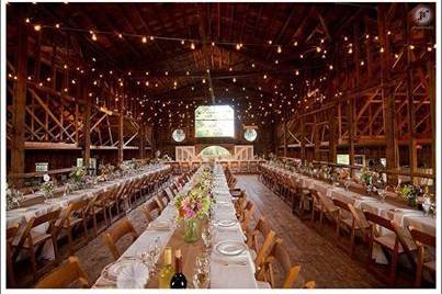 Barn settings with our natural woods.