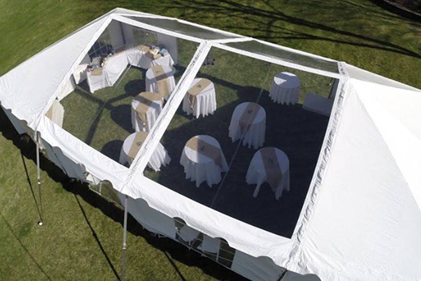 Our new addition. A clear panel frame tent.