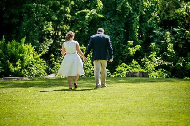 Couple holding hands