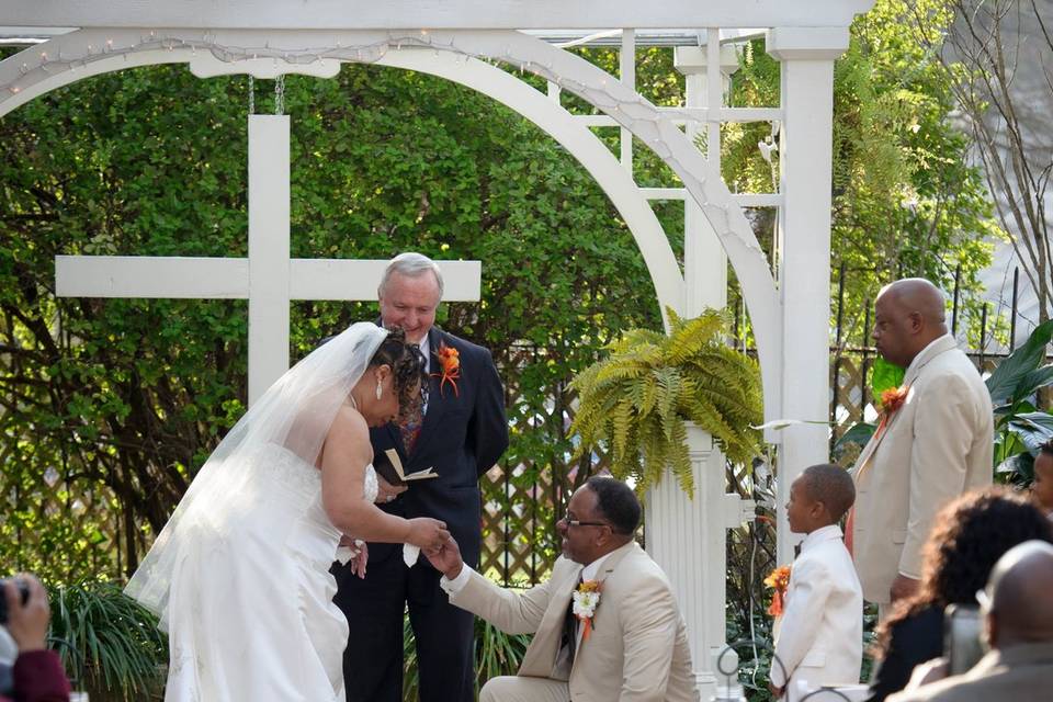 A romantic groom