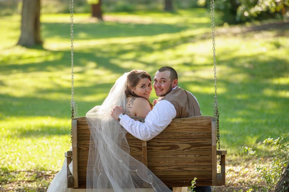 On the big swing near meadow