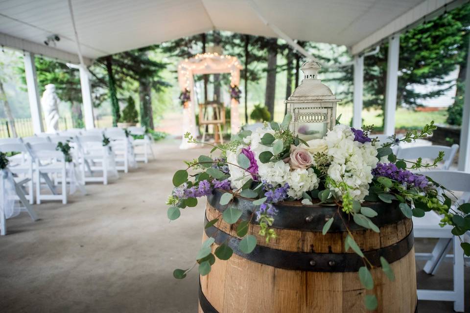 Ceremony on a very rainy day
