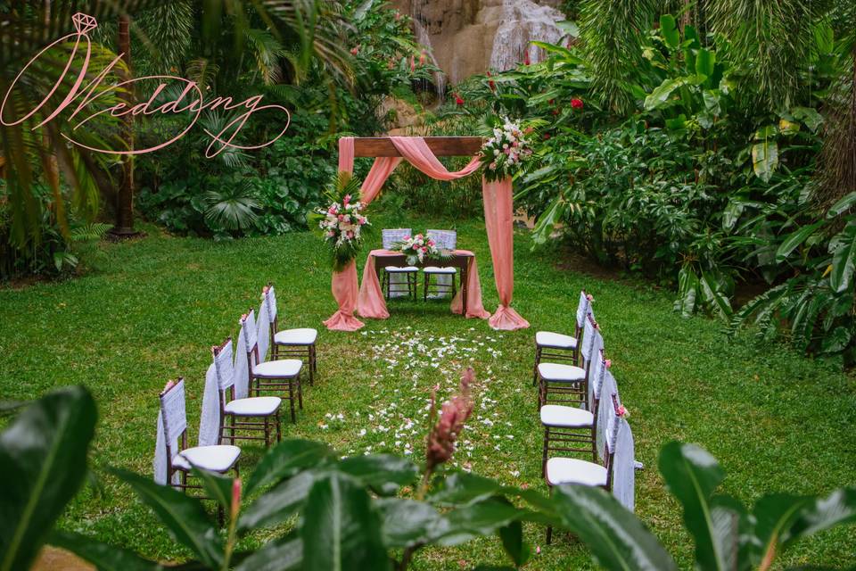 Waterfalls wedding ceremony