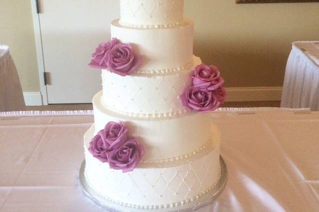 Cake with purple flowers