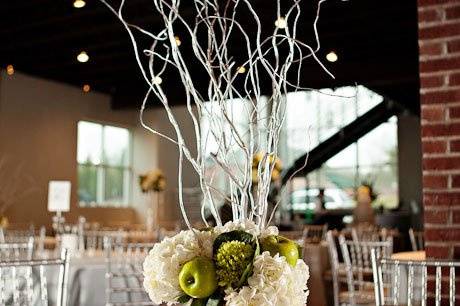 Floral centerpiece and candles