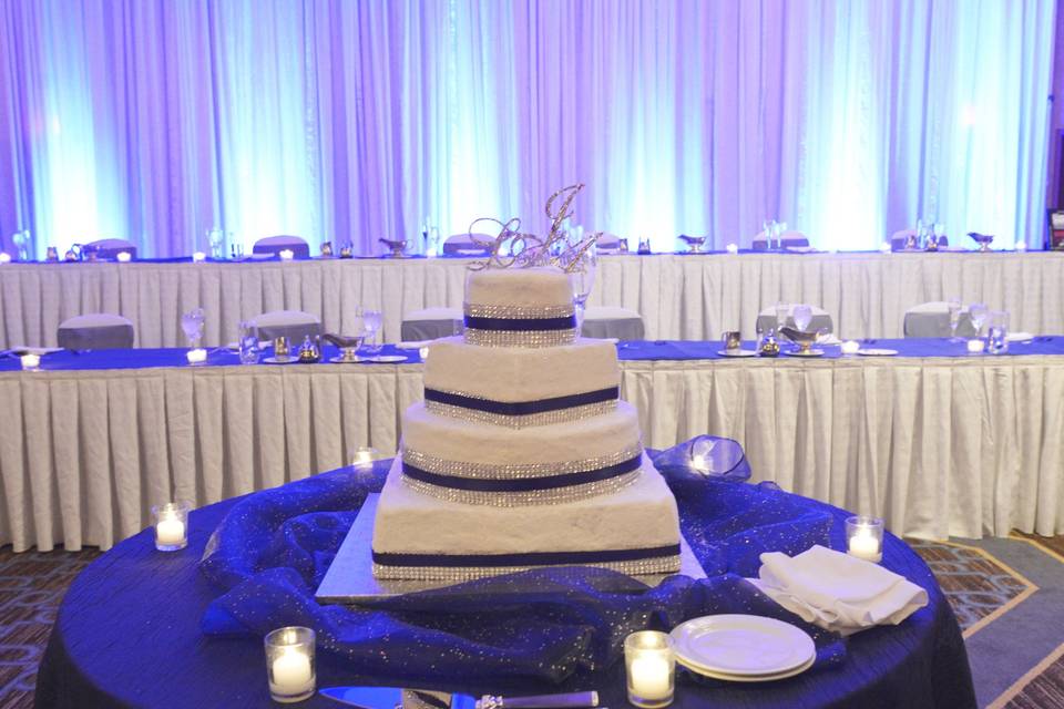 Multiple layered wedding cake