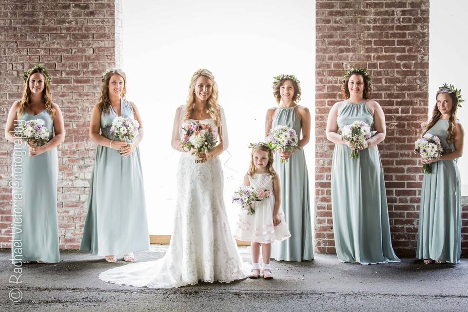 Bride and bridesmaids