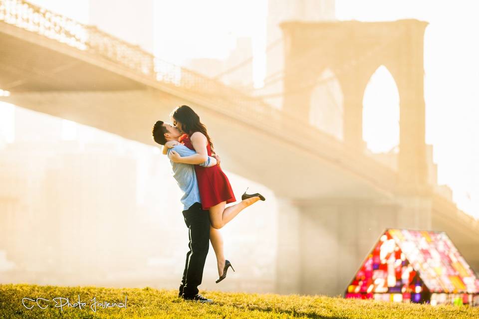 Engagement photo at Dumbo NY