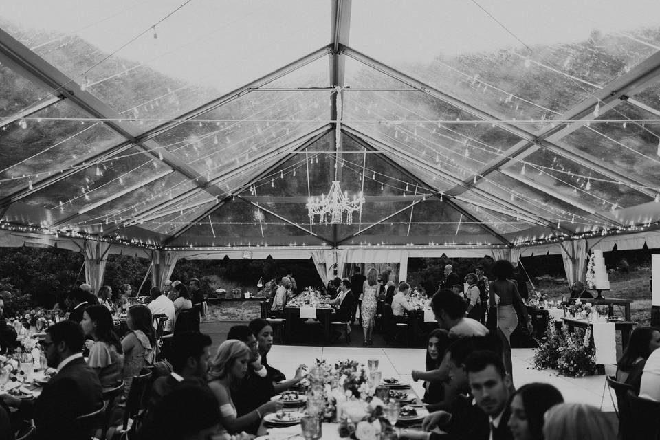 Clear tent wedding