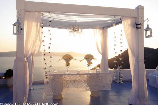 Styled by Poema Wedding Planners in Santorini