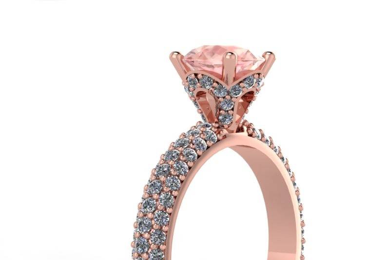 rose gold engagement ring with morganite center