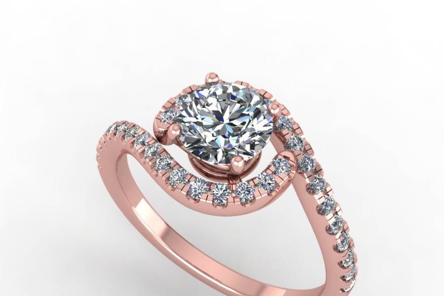 rose gold engagement ring