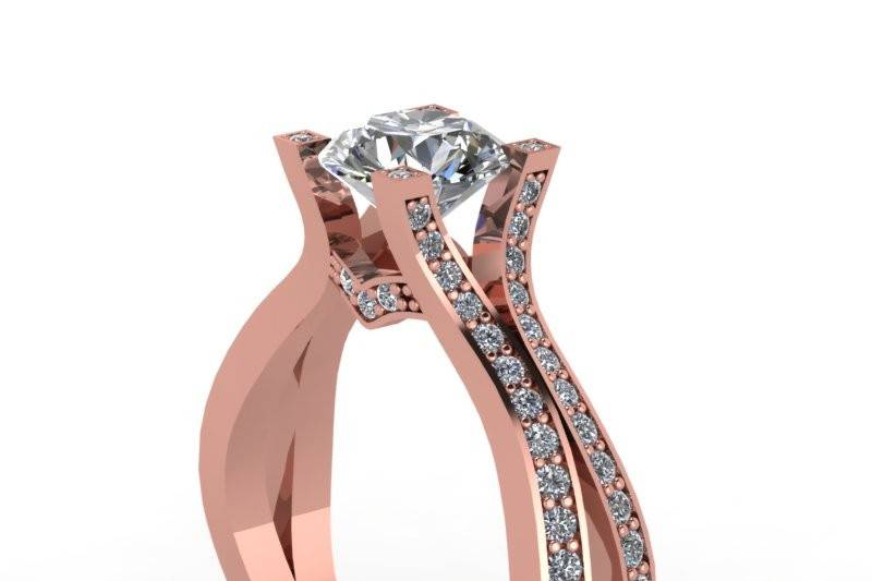 rose gold diamond engagement ring