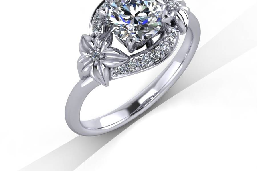 white gold diamond engagement ring