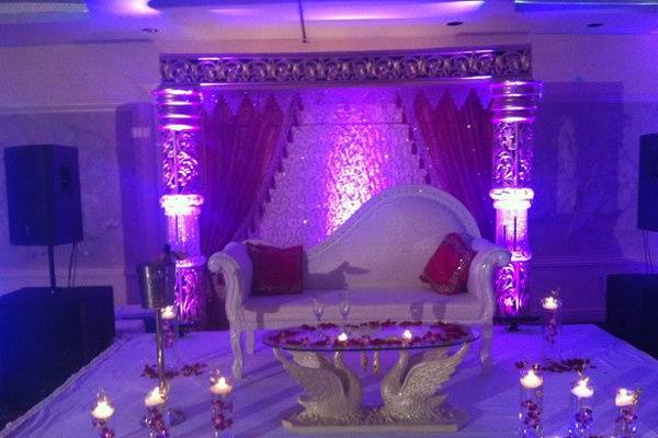 Gold Jali Mandap with Crystals