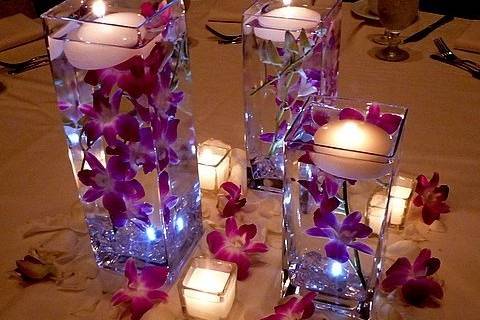 Triple Orchid Centerpiece