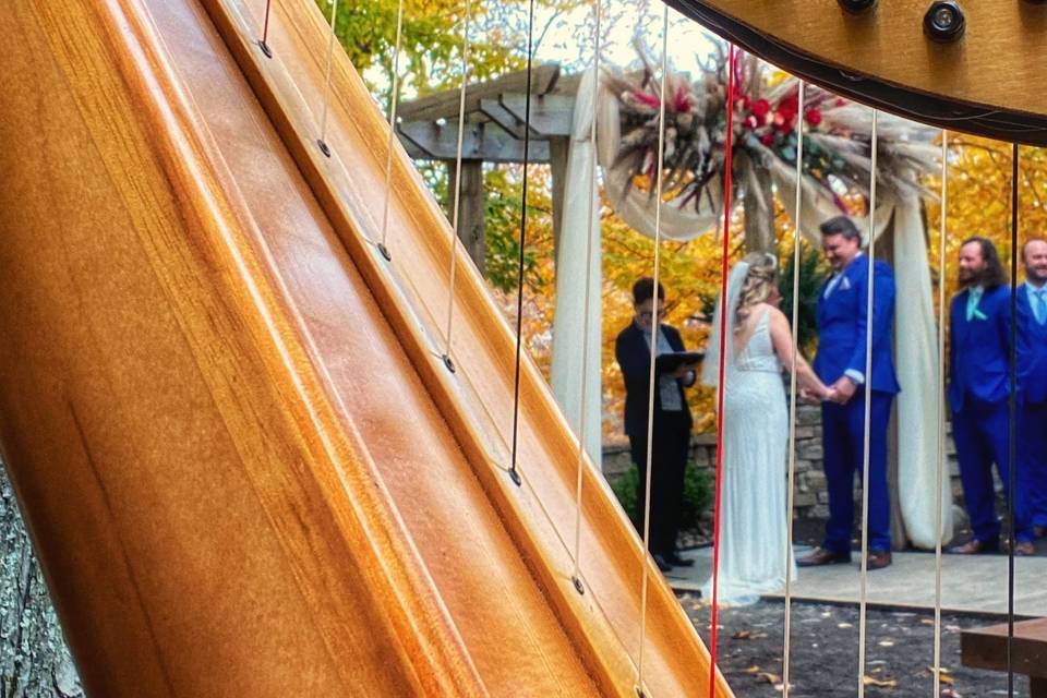 October Wedding with Harp