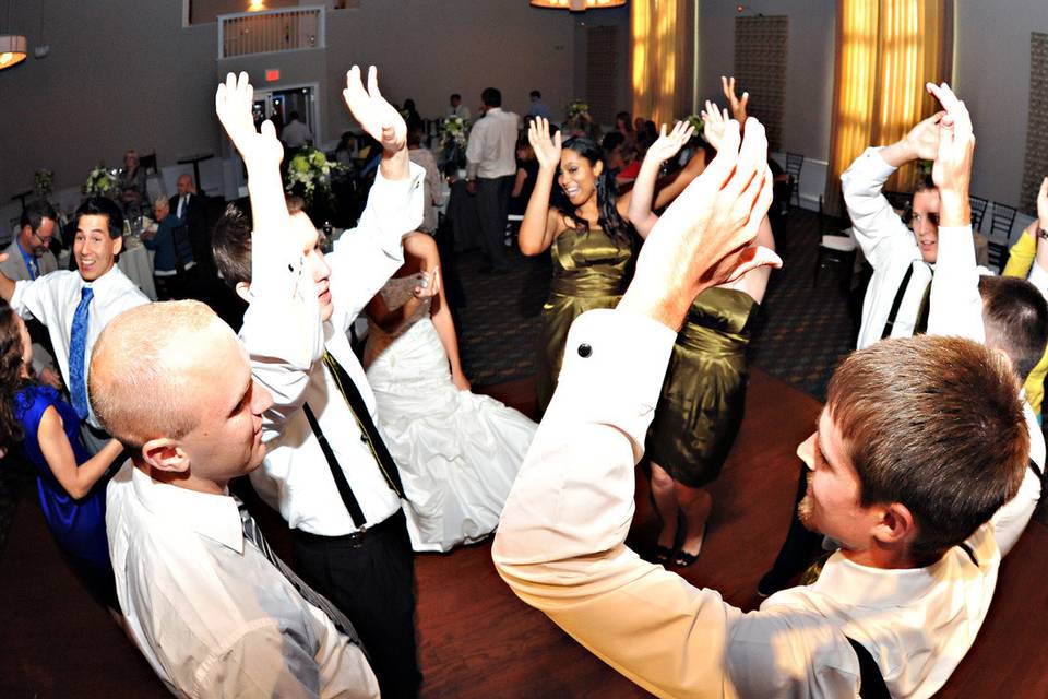 Wedding crowd on the dance floor