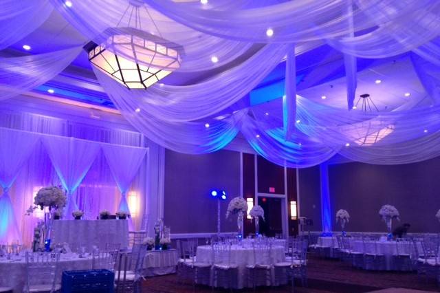 Dance floor with blue lighting