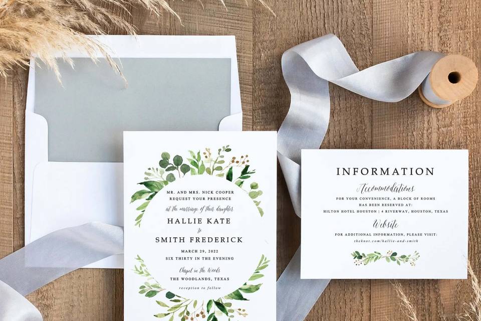 Garden Wreath Invitation