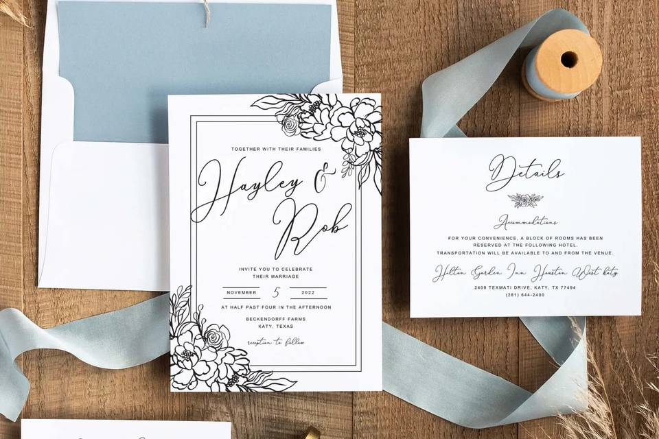 Hand Drawn Floral Invitation