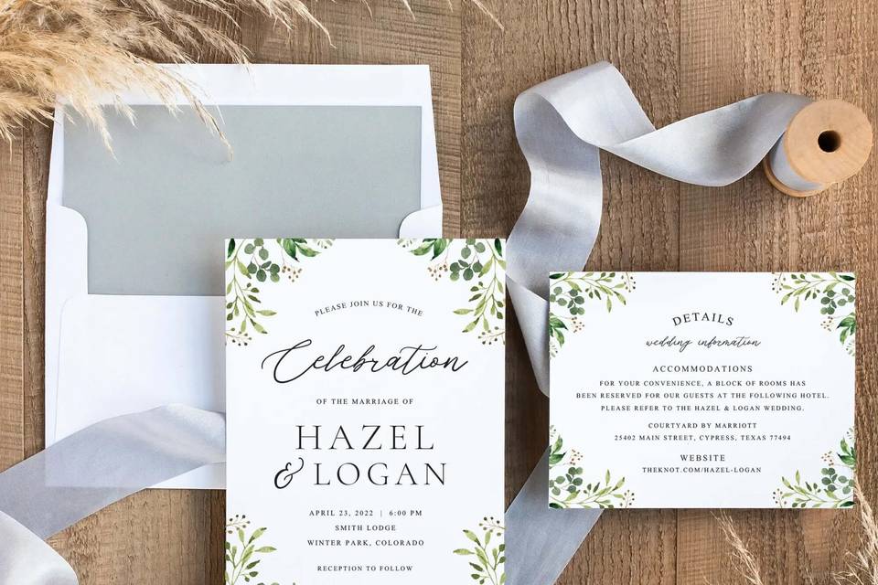 Greenery Border Invitation