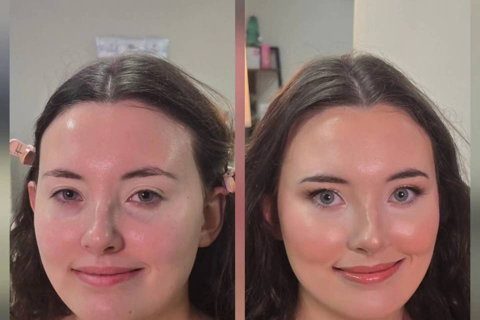 Before/after soft glam