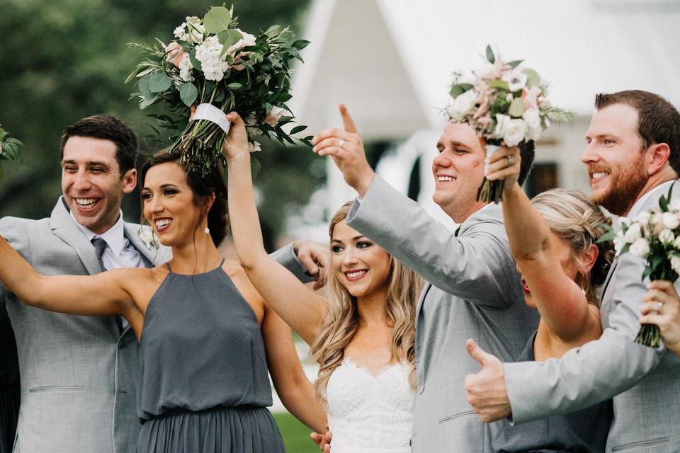 The couple with their guests