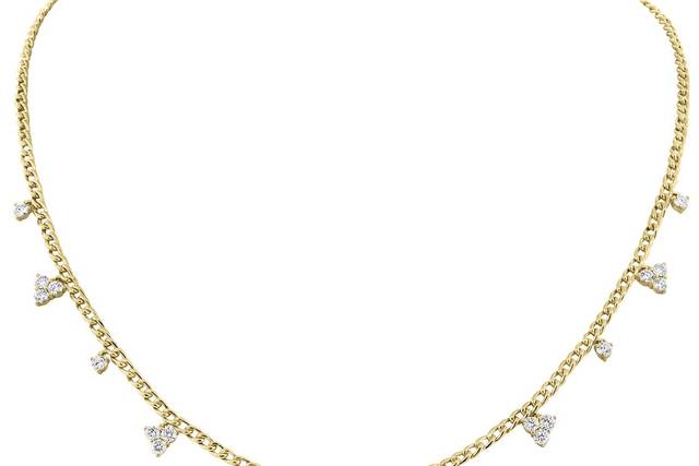 Triple round diamond necklace