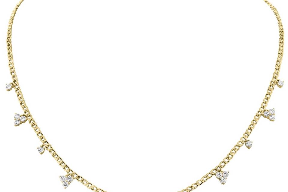 Triple round diamond necklace