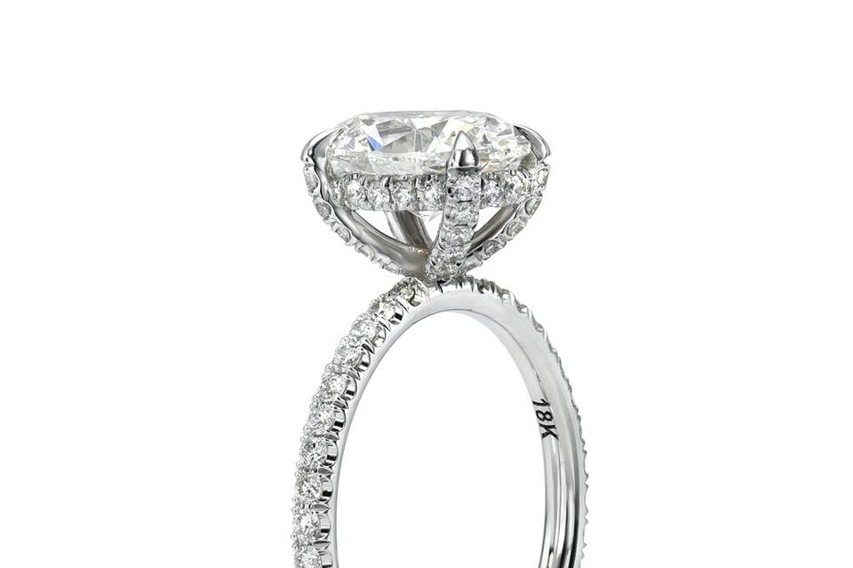 Engagement ring with diamonds
