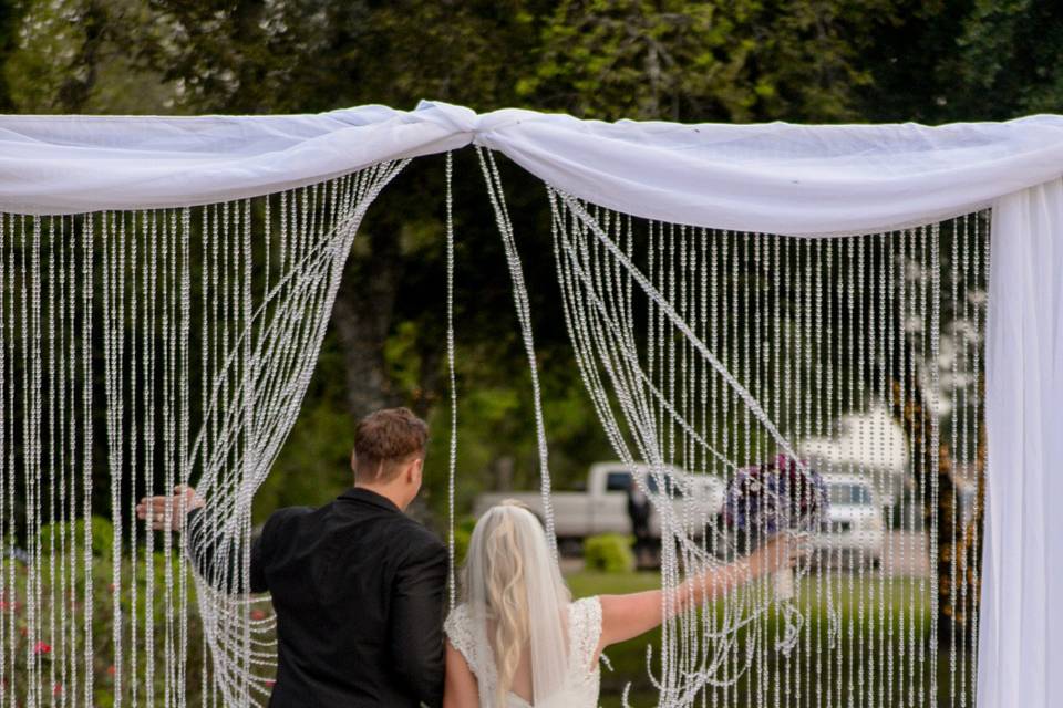 Ceremony aisle outdoors