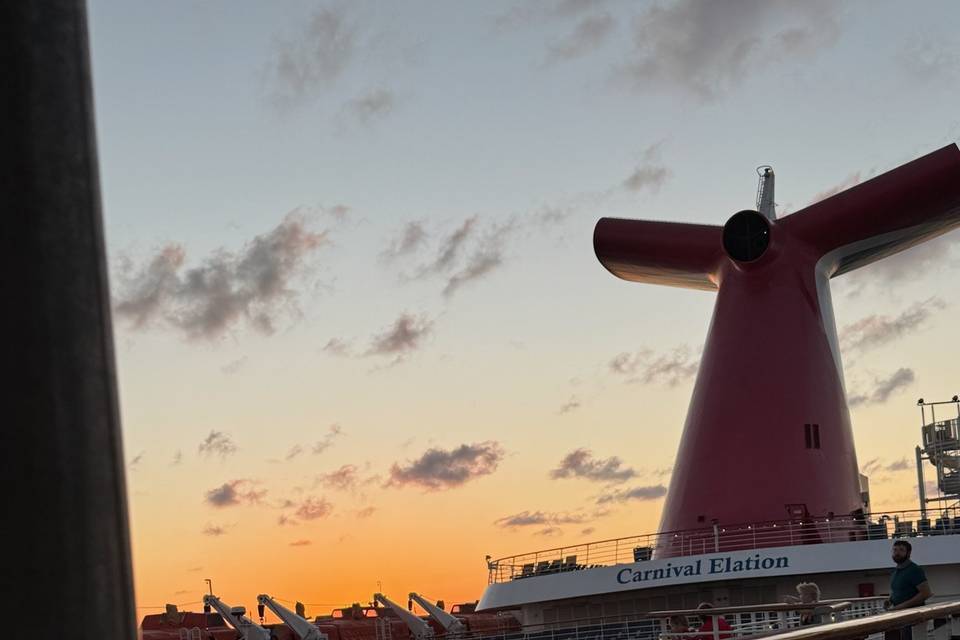 Carnival cruise evening sunset